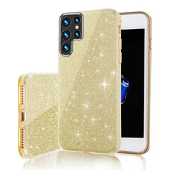 Samsung Galaxy S25 - 3in1 Glitter Elegant Mjuk Skal Guld