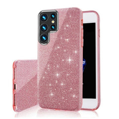 Samsung Galaxy S25 Ultra - 3in1 Glitter Elegant Mjuk Skal Rosa