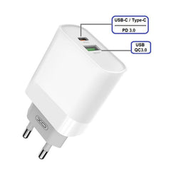 Snabbladdare för iPhone / Samsung 18W PD USB-C Väggladdare