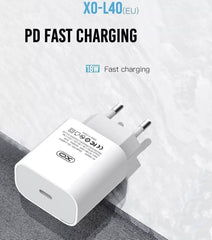 Snabbladdare för iPhone / Samsung 18W PD USB-C Väggladdare