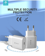 Snabbladdare för iPhone / Samsung 20W PD USB-C Väggladdare