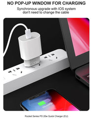 Snabbladdare för iPhone / Samsung 20W PD USB-C Väggladdare