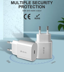 Snabbladdare för iPhone / Samsung 25W PD USB-C Väggladdare