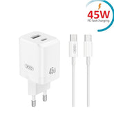 Snabbladdare 45W för iPhone / Samsung Dual Port USB-C med USB-C Kabel