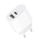 Snabbladdare för iPhone / Samsung Dual Port USB-C / USB Väggladdare