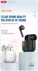 TWS Airpods BT 5.1 Stereo Hörlurar med laddbox XO - Svart