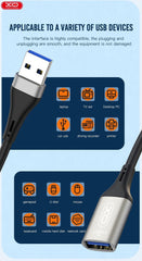 USB-A Hona till USB-A Hane Förlängningskabel XO NB219 USB2.0 3m