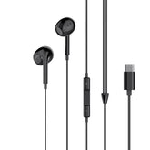 Apple iPhone 15/16/17 kompatibla USB-C In-Ear Hörlurar med Mikrofon Svart