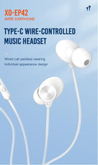 USB-C / TYP-C In-Ear Hörlurar med Mikrofon iPhone 15,16,17 /Samsung /Android