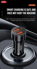 Universal Billaddare Snabbladdning Dual USB 2,4A iPhone/Android