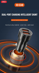 Universal Billaddare Snabbladdning Dual USB 2,4A iPhone/Android