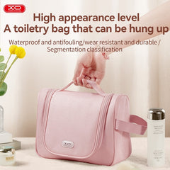 Vattentät Hängande Necessär för Resor – Sminkväska med Smart Fackindelning - Grå