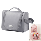 Vattentät Hängande Necessär för Resor – Sminkväska med Smart Fackindelning - Grå