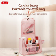 Vattentät Hängande Necessär för Resor – Sminkväska med Smart Fackindelning - Grå