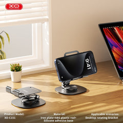 XO Bärbar multivinkel 360 roterbar, Hopfällbart Mobilhållare/stativ hållare