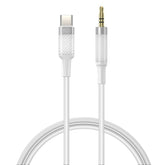 XO Ljudkabel 1m – USB-C till 3.5mm AUX | Vit | För Mobil, Högtalare