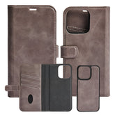 iPhone 13 Mini - Essentials Äkta läder 2-i-1 Löstagbart Plånboksfodral Grå