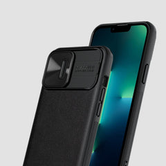 iPhone 13 Pro Max - Nillkin CamShield Leather Skal - Svart