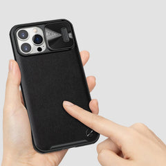 iPhone 13 Pro Max - Nillkin CamShield Leather Skal - Svart
