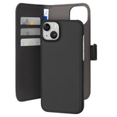 iPhone 15 Plus - Puro Ekoläder 2-i-1 Löstagbart Plånboksfodral Svart