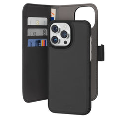 iPhone 15 Pro Max - Puro Ekoläder 2-i-1 Löstagbart Plånboksfodral Svart