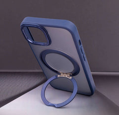iPhone 15 Pro Max - Ring Rotating Skal MagSafe, Roterande Ring & Ställ Marinblå