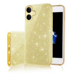 iPhone 16 Plus - 3in1 Glitter Elegant Mjuk Skal Guld