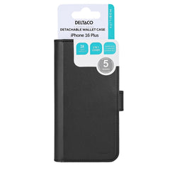 iPhone 16 Plus - DELTACO Ekoläder 2-i-1 Löstagbart Plånboksfodral, MagSafe-kompatibelt