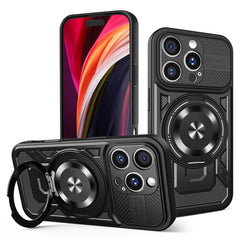 iPhone 16 Pro Max -Defender Armor Mag Skal – Svart, MagSafe, 360° Ringstöd