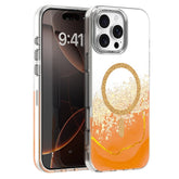 iPhone 16 Pro Max - MagSafe Epoxy Transparent Skydd med 3D Effekt Orange