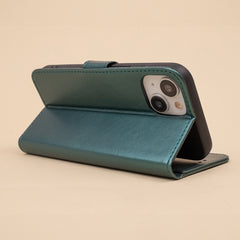 iPhone 17e / iPhone 16e - Book Case Fodral Mobilplånbok Mörkgrön