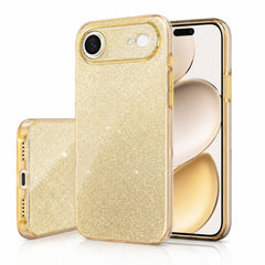 iPhone 17 Air - 3in1 Glitter Elegant Mjuk Skal Guld