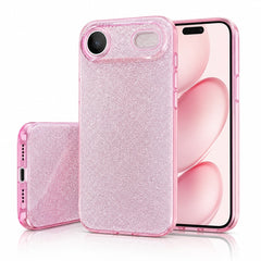 iPhone 17 Air - 3in1 Glitter Elegant Mjuk Skal Rosa
