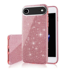 iPhone 17 Air - 3in1 Glitter Elegant Mjuk Skal Rosa