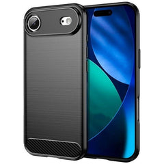 iPhone 17 Air - Flexibel Carbon Mjuk TPU Skal - Svart