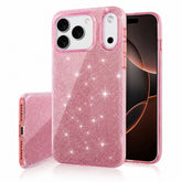 iPhone 17 Pro Max - 3in1 Glitter Elegant Mjuk Skal Rosa