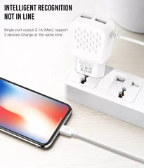 iPhone 2,1Amp 2XUSB Snabbladdning Väggladdare + Lightning Kabel