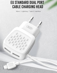 iPhone 2,1Amp 2XUSB Snabbladdning Väggladdare + Lightning Kabel