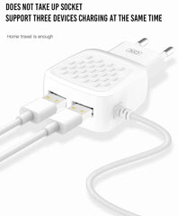 iPhone 2,1Amp 2XUSB Snabbladdning Väggladdare + Lightning Kabel