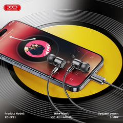 in-Ear USB-C Stereo hörlurar för Samsung / iPhone 15/16/17 och Mobil med USB-C Kontakt Svart