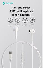 in-Ear USB-C hörlurar för Samsung / iPhone 15, 16, 17 och Mobil med USB-C Kontakt