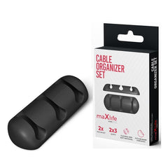 2-Pack 3-kabelhål maXlife Home Office kabeluppläggsset