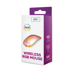 Optisk Trådlös Mini Uppladdningsbar RGB Mus -Roseguld