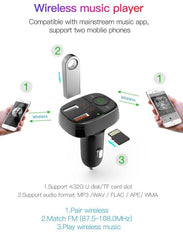QC 3.0 Bluetooth FM Sändare MP3 2USB Billaddare Devia
