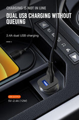 Billaddare Universal 12W Snabbladdning Dual USB 2,4Amp