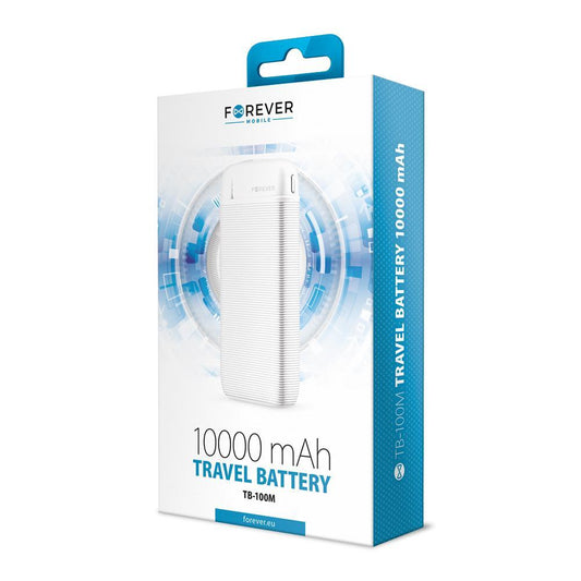 10000mAh Forever Powerbank till Mobiltelefoner & Surfplattor Vit