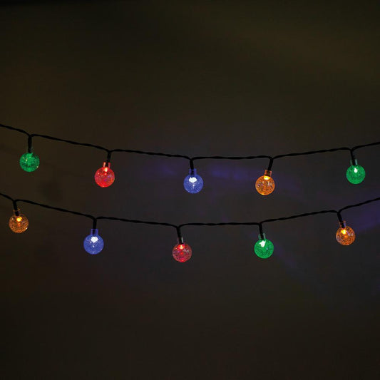 10m Dekorativa 100 Kristallkulor String LED multicolor 230V Ljus