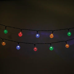 10m Dekorativa 100 Kristallkulor String LED multicolor 230V Ljus