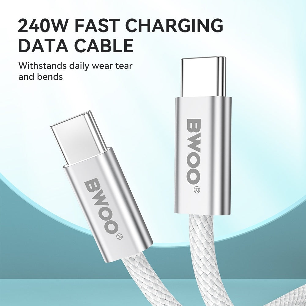 240W BWOO USB-C till USB-C-kabel för MacBook, Laptop, Surfplatta & Mobil – PD Snabbladdning 1m