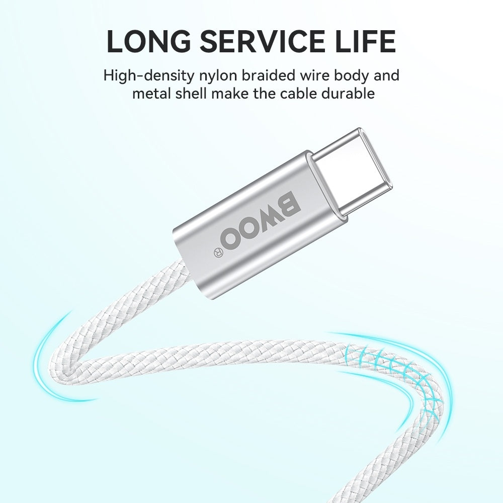 240W BWOO USB-C till USB-C-kabel för MacBook, Laptop, Surfplatta & Mobil – PD Snabbladdning 1m